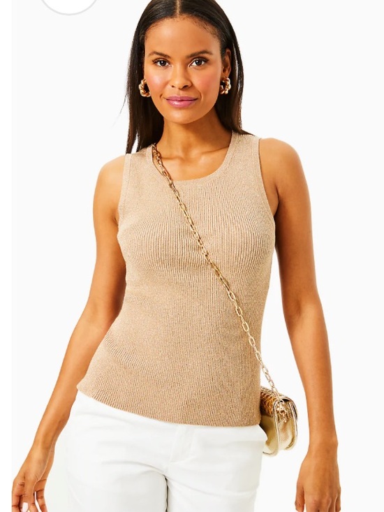 Lilly Pulitzer Sweaters - NWT Lilly Pulitzer
ESLI SWEATER TANK, SAND BAR METALLIC